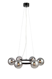 Lampadario CIRCLE 6L Nero/Fumo