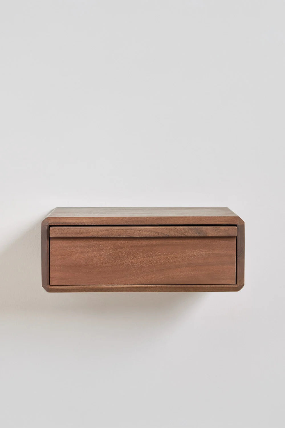 Nordilan - Comodino sospeso rettangolare 40x30 cm in legno di acacia