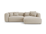 Divano Angolare Destro con Funzione Letto, "Martina", 4 Posti, 280x170x75 - Beige Chiaro