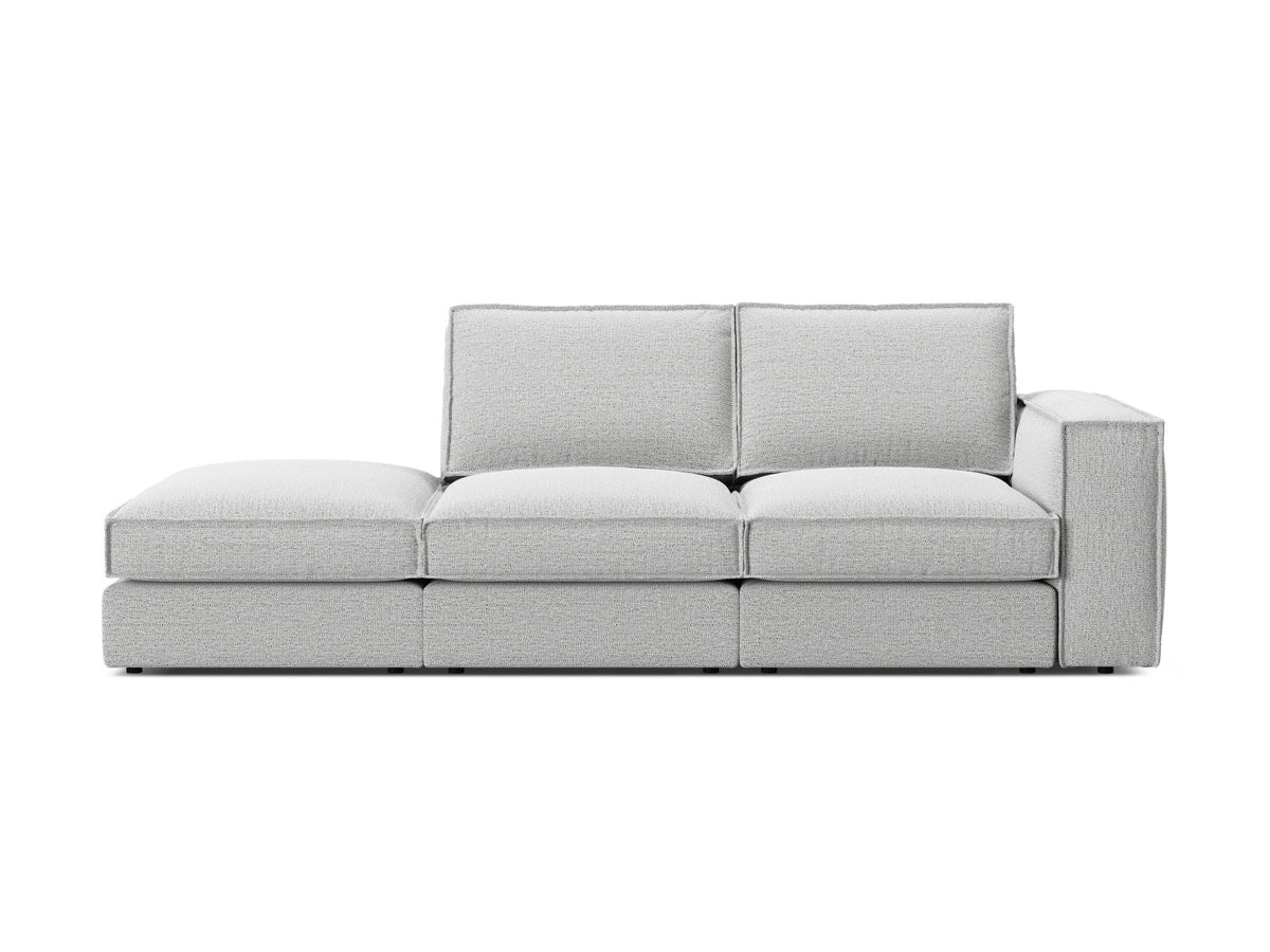 Divano Modulare Aperto Sinistro, "Pola", 3 Posti, 259x103x88 - Grigio Chiaro