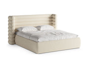 Letto con Contenitore e Testata, "Mount", 228x256x120 - Beige Chiaro Melange