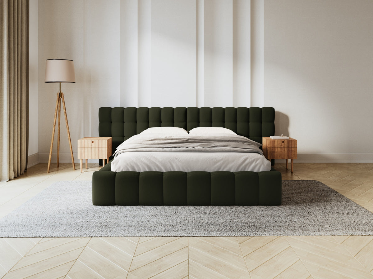 Letto contenitore con testiera doppia, "Mamaia", 230x200x100